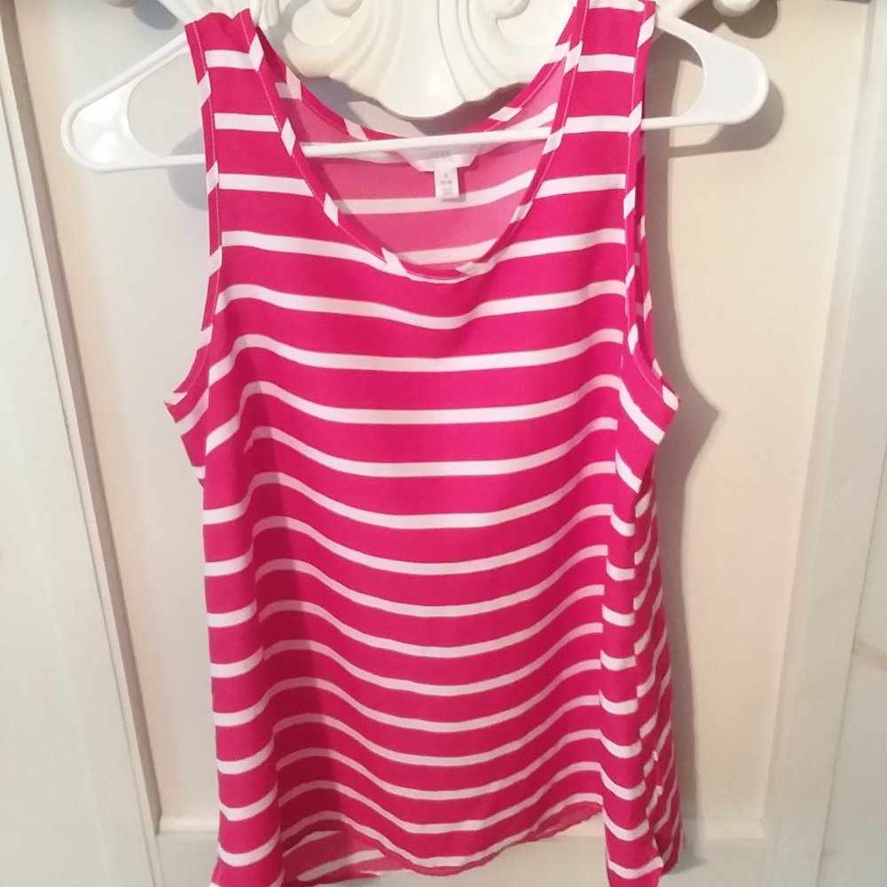 Red and White Striped Tank Top